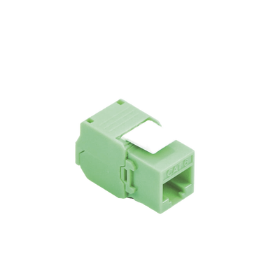 [LP-KJ-516-TTGR] Módulo Jack Keystone Cat5e (Toolless), con Terminación en Ángulo 180 - Color Verde, Compatible con Faceplate y Patchpanel Linkedpro