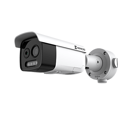[HM-TD2618-10/G0/T1A] (HIKMICRO) Bala IP Bi-Espectral / Térmica (160 X 120 / 9.7 mm) + Óptica (5 MP / 12.4 mm) / GUANLAN AI / Detección Térmica de Incendios y Humos / Medición de Temperatura -20° a 150°C / ± 8°C Margen / VC