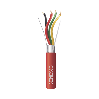 [4403-5504] Bobina de 152 Metros (500 Pies) de Alambre / 4 x 18 AWG / Riser / Blindado / Tipo FPLR / Color Rojo / Para Aplicaciones en Sistemas de Detección de Incendio y Sistemas de Evacuación