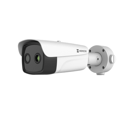 [HM-TD2638-35/G1/T3Y] (HIKMICRO) Bala IP Bi-Espectral / Térmica (388 X 288 / 35 mm) + Óptica (4 MP / 12.4 mm) / IA GUANLAN / Rango: -20°C a 150°C / 8°C Tolerancia / Detección de Fuego y Humo / Alarma Visual y Audible / Dual Light / PoE / Antico