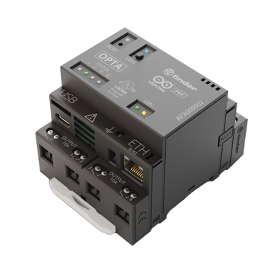 [AFX-00002] PLC Industrial Arduino Opta / Micro PLC IoT / Dual-core STM32H747XI / 8 Entradas Analógicas-Digitales / 4 Relés 10A / Ethernet / RS-485 / WiFi / Bluetooth / Programación IEC-61131-3 / IP20