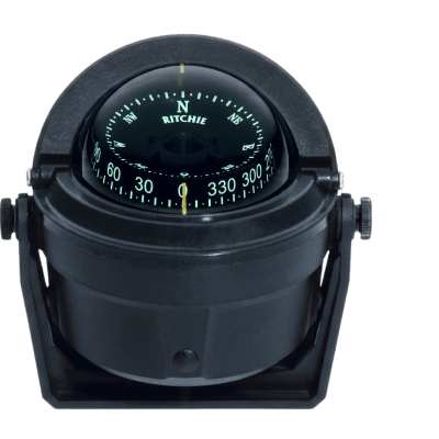 [B-81R] Brújula de Navegación Marítima Ritchie Voyager B-81R / Montaje en Bracket / CombiDial 3" (76 mm) / Iluminación NiteVu Verde / DirectiveForce Magnets / Escudo Solar Móvil / 100% Reparable