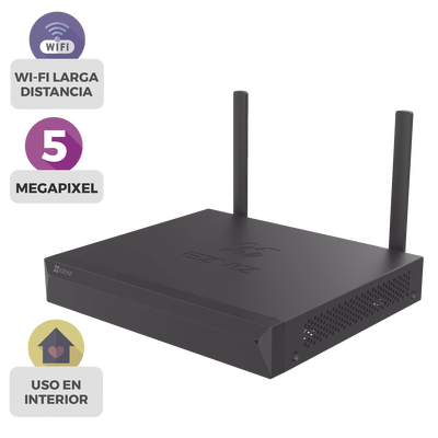 [CS-X5S/8W] NVR Inalámbrico (WiFi) de 8 Canales IP / Admite Cámaras hasta 5 Megapixel (3K) / Salidas HDMI y VGA  / H.265 / Almacenamiento Expandible hasta 8 TB