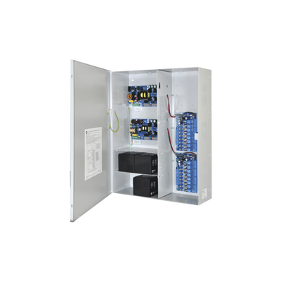 [MAXIMAL75F] Fuente de poder DUAL ALTRONIX de 12 Vcc @ 9.3 Amper, y 24 Vcc @ 9.6 Amper con 16 salidas, con capacidad de batería de respaldo, requiere batería, para aplicaciones de control de acceso, alarmas, CCTV, con voltaje de entrada en 120 Vca 