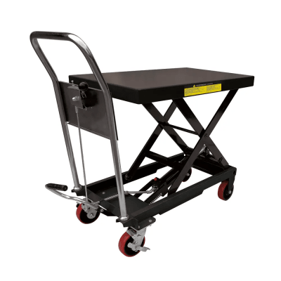 [SYS-MEL-10] Mesa Elevadora Hidráulica / Capacidad 300 kg a 1 t / Ruedas de Poliuretano / Sistema Hidráulico con Freno / Soporte de Tijera / Ideal para Cargas Medias y Pesadas