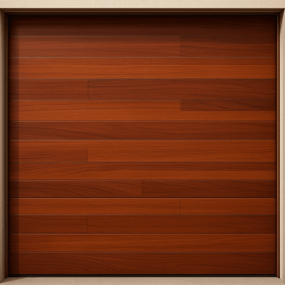 Puerta de Garage de Alta Calidad / Estilo Americano / Acabado Laminado PREMIUM / Color Madera Clara / 14x9 Pies.