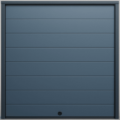 [APDOOR-127L] Puerta D / Garage D / Alta Calidad / Linea Central / Color GRIS /  acabdo DELUXE / 12X7 pies / AISLADA / Estilo Americana.