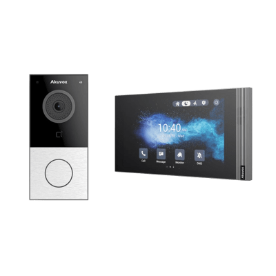 [KITAKUVOXWIFI/V2] Kit Akuvox WIFI E12W + S562W / 100% en la Nube / POE / Bluetooth / NFC / Lector de Tarjetas MIFARE / ONVIF / IP65 / Cámara 2 MP / Botón con Iluminación / Control de 1 Puerta / Entradas de Alarma