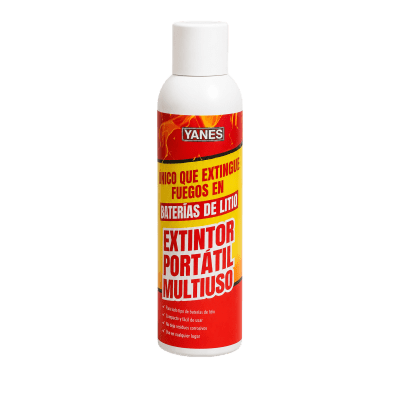 [359004] Extintor Portátil en Aerosol / Agente Encapsulador Micelar / 250 ml / NFPA 18A / Fuegos Clase A, K y Li / Baterías de Ion-Litio / Biodegradable / 35 seg de Descarga.