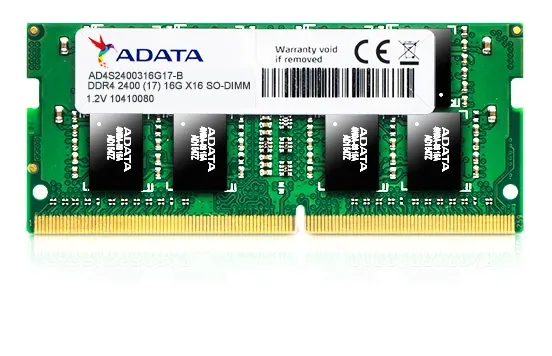 Memoria RAM ADATA DDR4 4GB 2400MHz SODIMM para Laptop (AD4S2400J4G17-S)