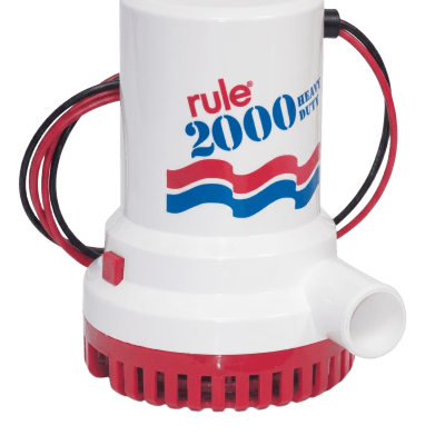 [12] Bomba de Achique Sumergible Rule 12 / 2,000 GPH / 24V CD / Motor de Alta Eficiencia / Ejes de Acero Inoxidable / Protección Térmica TCO / Certificación CE e ISO 8849