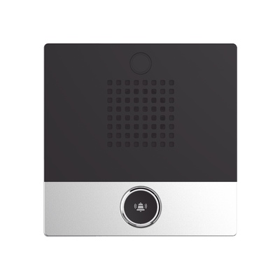 [I10S] Mini Intercomunicador para hotelería y hospitales, con diseño elegante, PoE, 1 botón, 1 relevador integrado de salida y entrada.