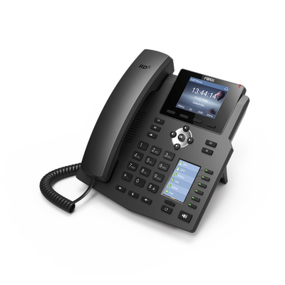 [X4G] Teléfono IP empresarial para 4 Líneas SIP con 2 pantallas LCD, 6 teclas BLF/DSS, puertos Gigabit y conferencia de 3 vías, PoE