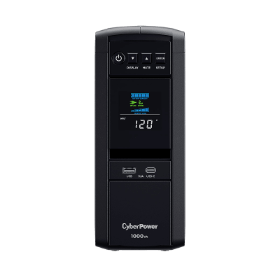 [CP1000PFCLCDA] UPS de 1000 VA/600 W, Topología Línea Interactiva, Entrada 120 Vca NEMA 5-15P, Onda Senoidal Pura, Tipo Torre, Con 10 Tomas NEMA 5-15R