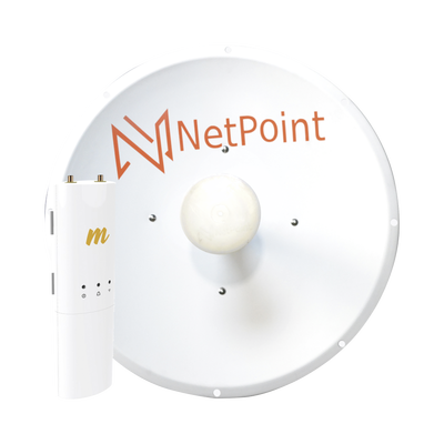 [C5CNP2KIT] Kit de radio C5C con Antena NP2 de 34 dBi, Frecuencia (4.9-6.2 GHz), ideal para distancia de hasta 50 km, jumpers, PoE y cable de alimentación Incluidos