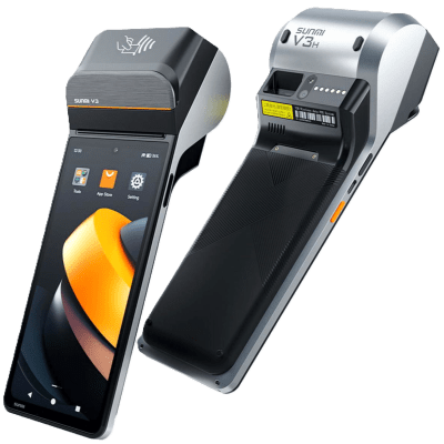 [V3NOSCAN] Terminal Móvil Inteligente SUNMI V3 / Pantalla HD+ 6.75" / Procesador Qualcomm Hexa-Core / Impresora Térmica 58 mm / NFC SoftPOS / 3GB RAM + 32GB Almacenamiento / Android 13 / 4G LTE / Wi-Fi Dual Band / 