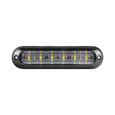 [XLT1835AW] Luz Auxiliar Ultra Brillante  IP67 de 6 LEDs, Color Ambar/Claro, con mica transparente y bisel negro