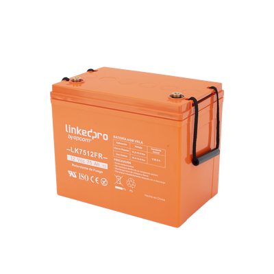 [LK7512FR] Batería de respaldo 12 V | 75 Ah | AGM | Certificada UL94-V0 Retardante a la Flama | Especial para Seguridad Electrónica | UPS  | Sistemas de Emergencia | Vida útil 5 años | Terminales T3 