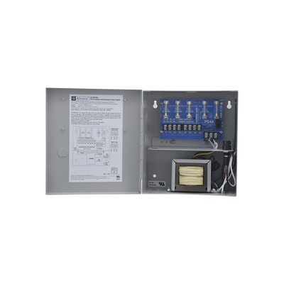 Fuente de poder ALTRONIX de 24 Vca @ 3.5 Amper o 28 Vca @ 3.0 Amper, para 4 cámaras, Con voltaje de entrada de 115 Vca, 