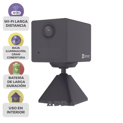 [CSCB2BK] Mini Cámara IP Inalámbrica Con Batería Recargable (Cero Cables) / 2 Megapíxel  / Uso en Interior / Grabación en la Nube / Base Magnética Para Adherirla a Superficies Metálicas