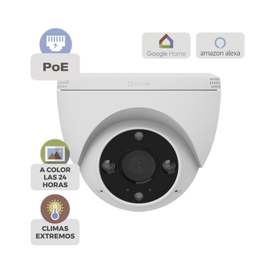 [CSH4/POE] Cámara IP POE Inteligente / 2K 4MP (2304x1296) / IA Detección Humano-Vehiculo / Visión Nocturna Color / Audio Bidireccional / IP67 / Almacenamiento MicroSD 512GB