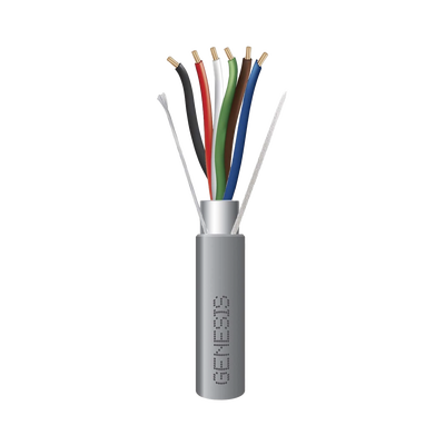 [3206-1109] Bobina de 305 Metros (1000 Pies) de Cable  6 x 22 AWG / Blindado / Plenum de Color Gris / Aplicaciones de Audio, Seguridad y Control