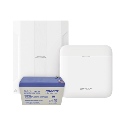 [DS-PWA48K/EXP] (AXPRO) KIT  de alarma AX PRO conversión de zonas cableadas a inalámbricas / Incluye: 1 Hub con Batería de respaldo/ 1 Expansor de 16 zonas cableadas / 1 Batería de respaldo 12Vcc a 7 Amp/ Compatible con Hik-Connect P2P 